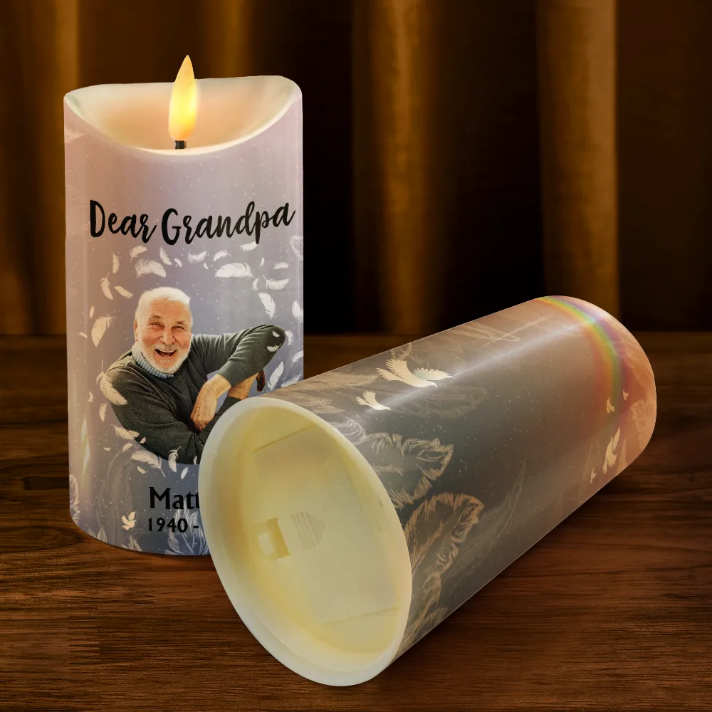 Custom Photo God Has You In His Keeping We Have You In Our Hearts - Personalized Flameless LED Candle - Image 5