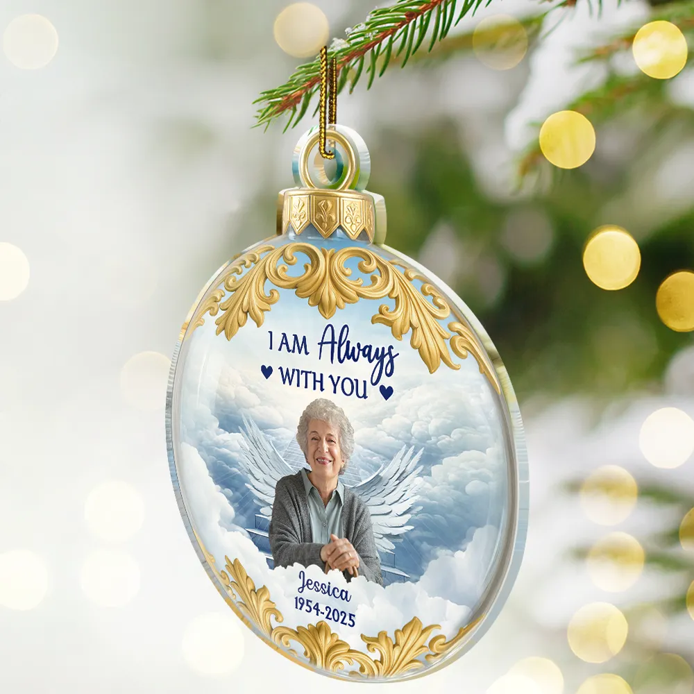 Custom Photo God Holds You in His Arms Memorial Keepsake - Personalized Custom Shaped Acrylic Ornament - Image 3