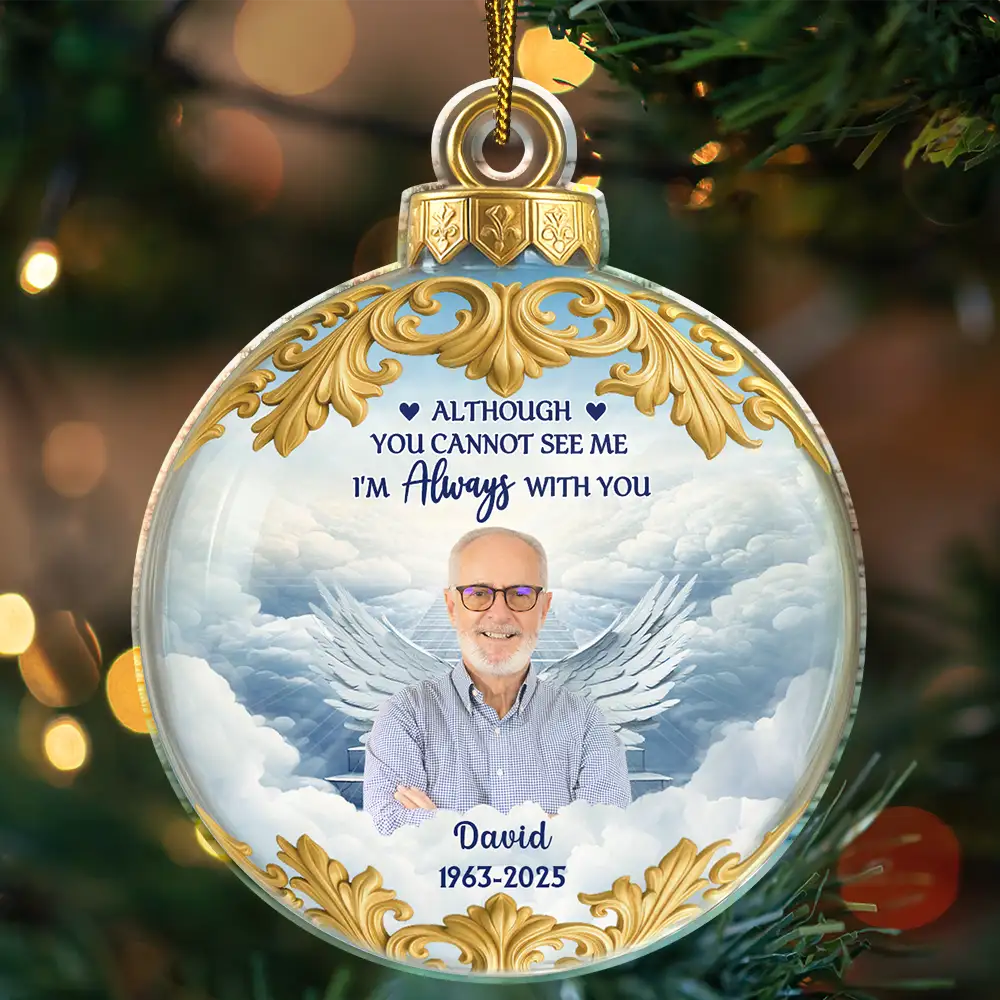 Custom Photo God Holds You in His Arms Memorial Keepsake - Personalized Custom Shaped Acrylic Ornament - Image 4