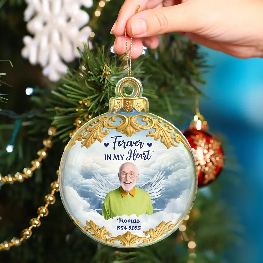 Custom Photo God Holds You in His Arms Memorial Keepsake - Personalized Custom Shaped Acrylic Ornament - Image 5