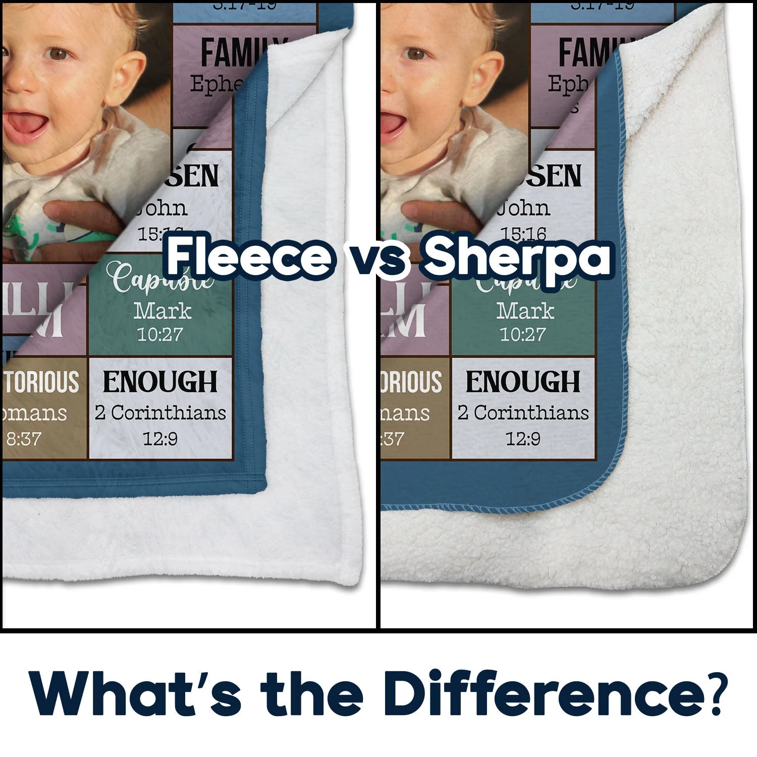 Custom Photo God Says I Am - Gift For Kids, Grandkids - Personalized Fleece Blanket, Sherpa Blanket - Image 4