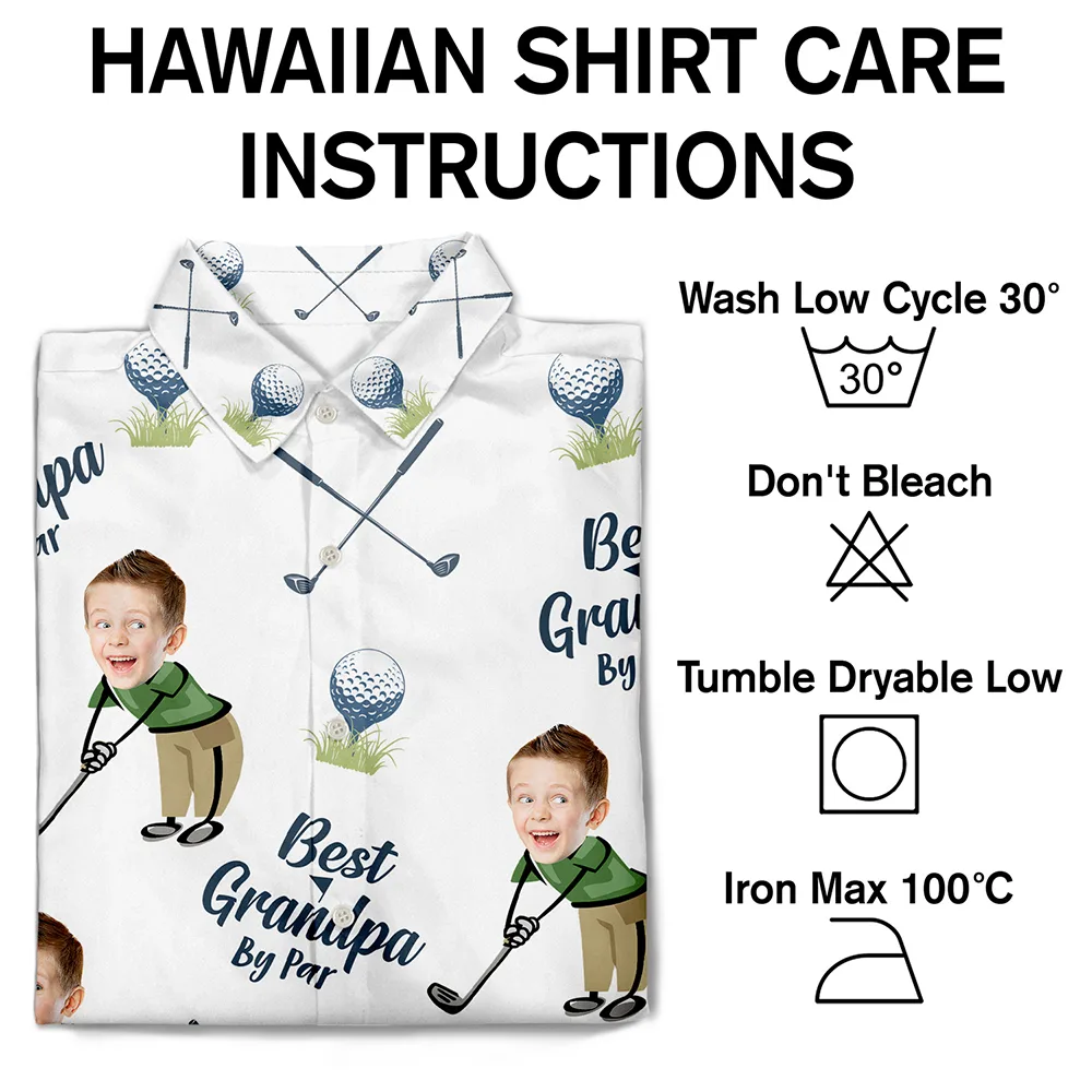 Custom Photo Golf Best Dad By Par - Personalized Hawaiian Shirt - Image 7