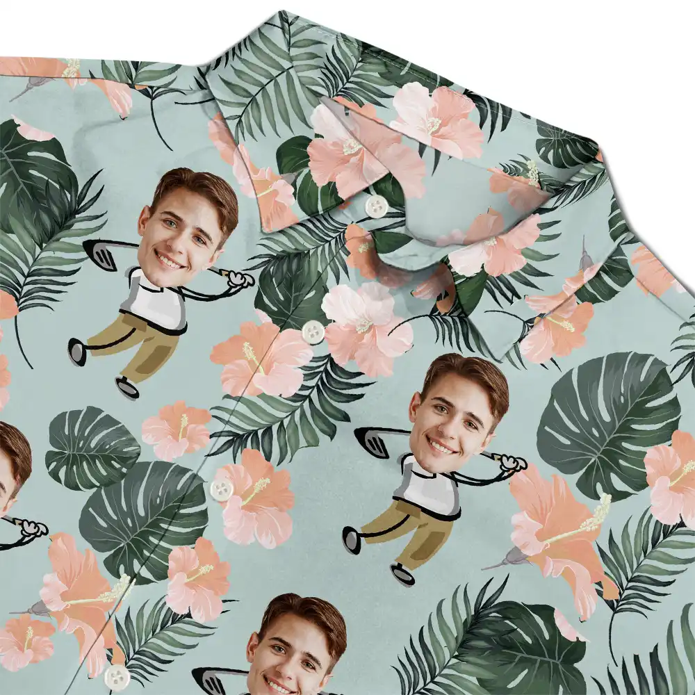 Custom Photo Golf Lovers Funny Art - Personalized Hawaiian Shirt - Image 5