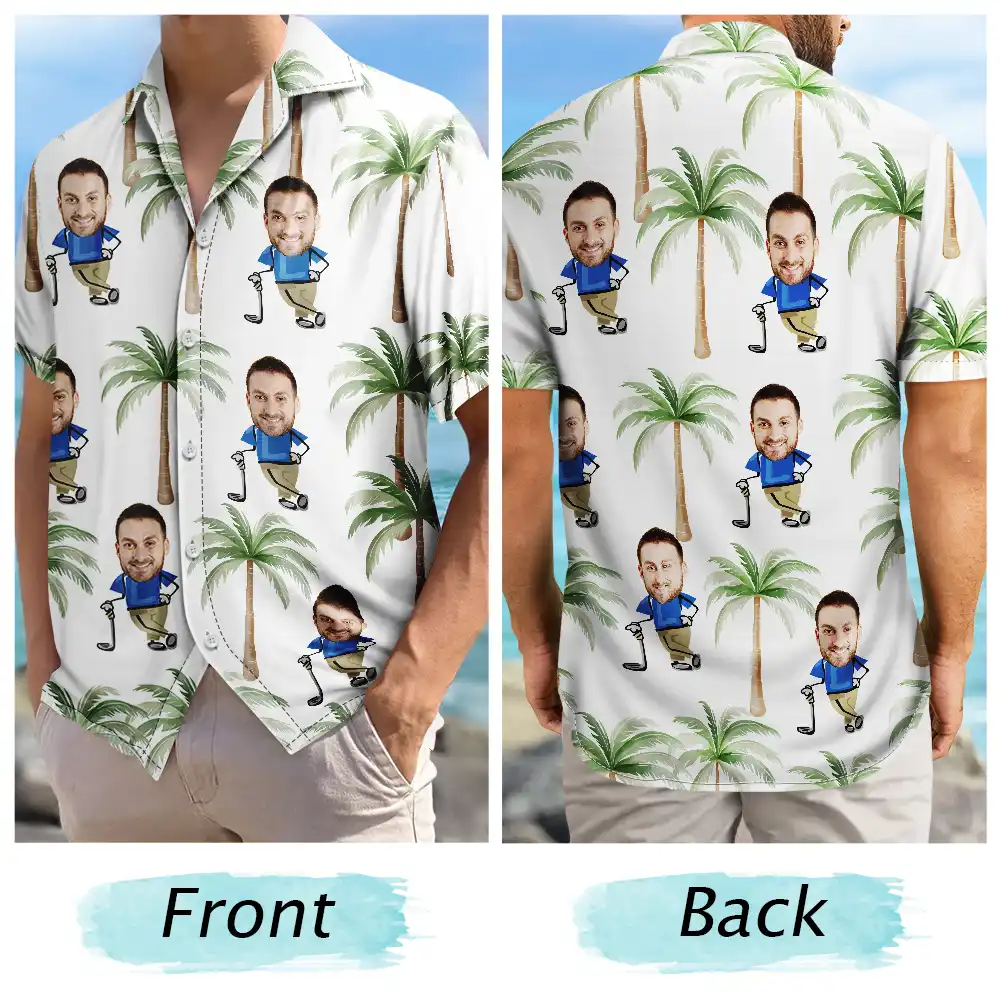 Custom Photo Golf Lovers Funny Art - Personalized Hawaiian Shirt - Image 6
