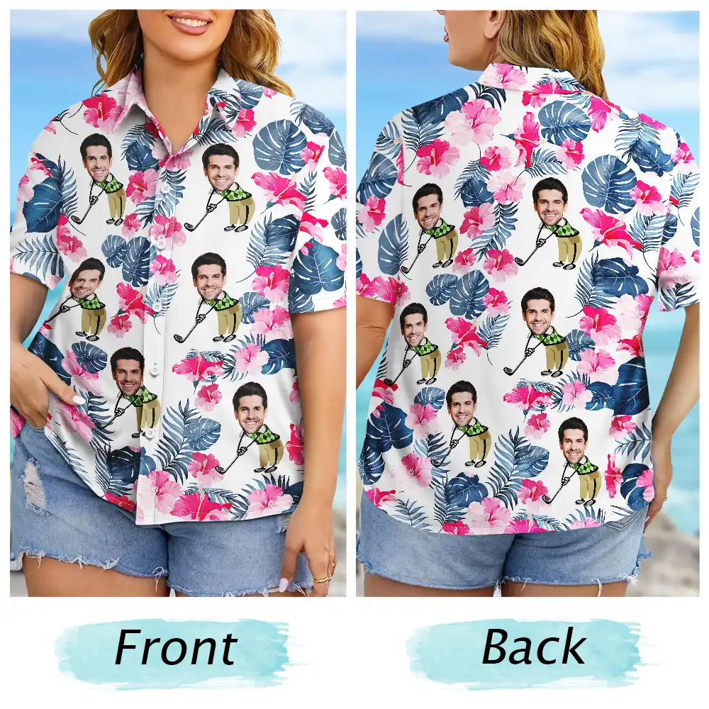 Custom Photo Golf Lovers Funny Art - Personalized Hawaiian Shirt - Image 7