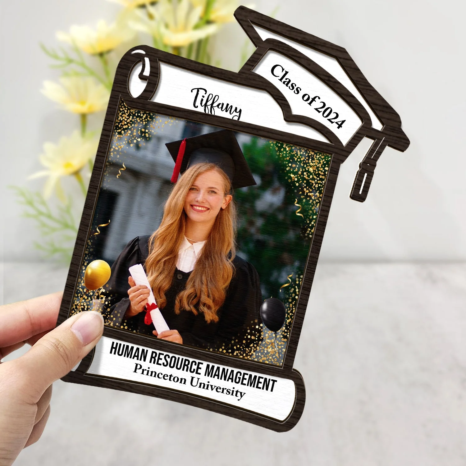 Custom Photo Graduation Appreciation - Graduation Gift For Friends, Family - Personalized 2-Layered Wooden Plaque With Stand - Image 3