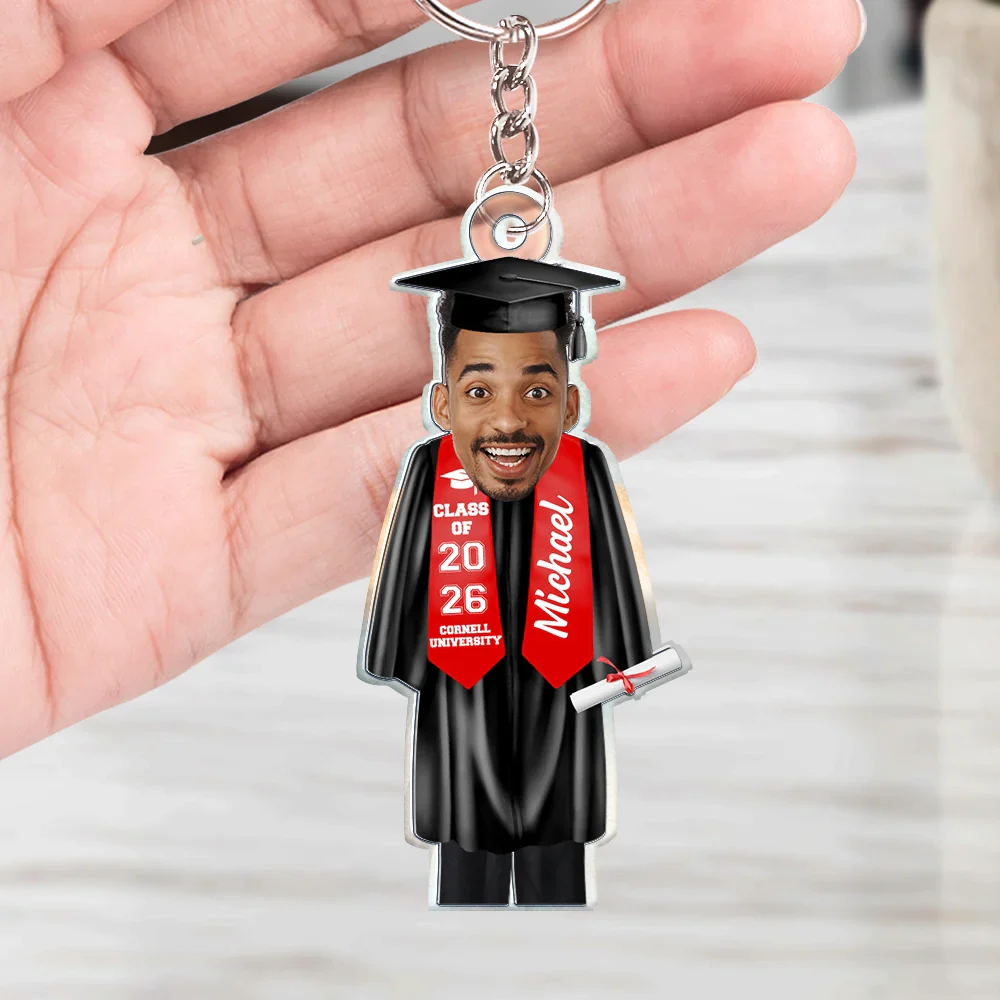 Custom Photo Graduation Cap Gown Stole - Personalized Acrylic Keychain - Image 5