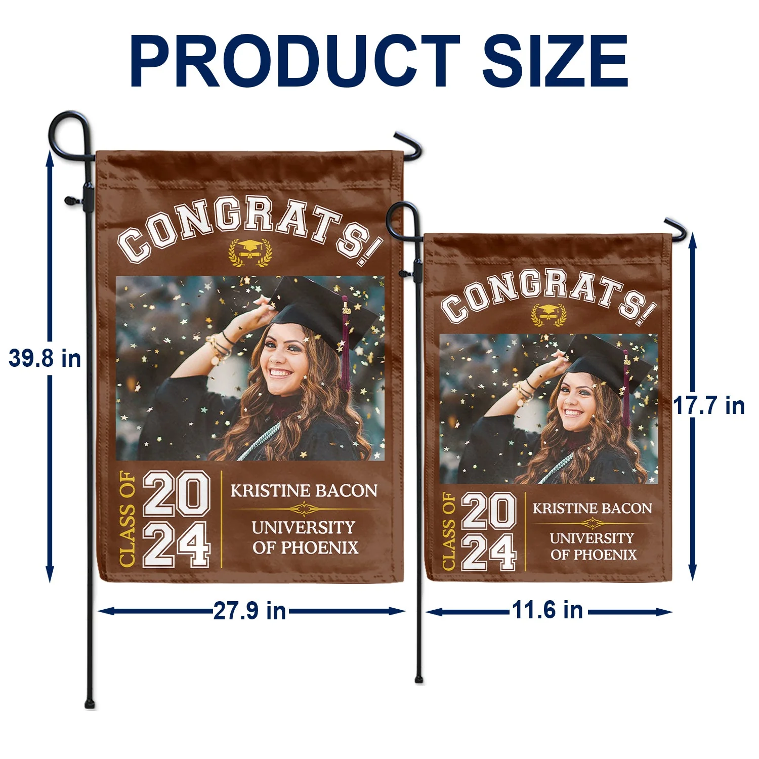 Custom Photo Graduation Celebration - Graduation Gift - Personalized Flag - Image 5