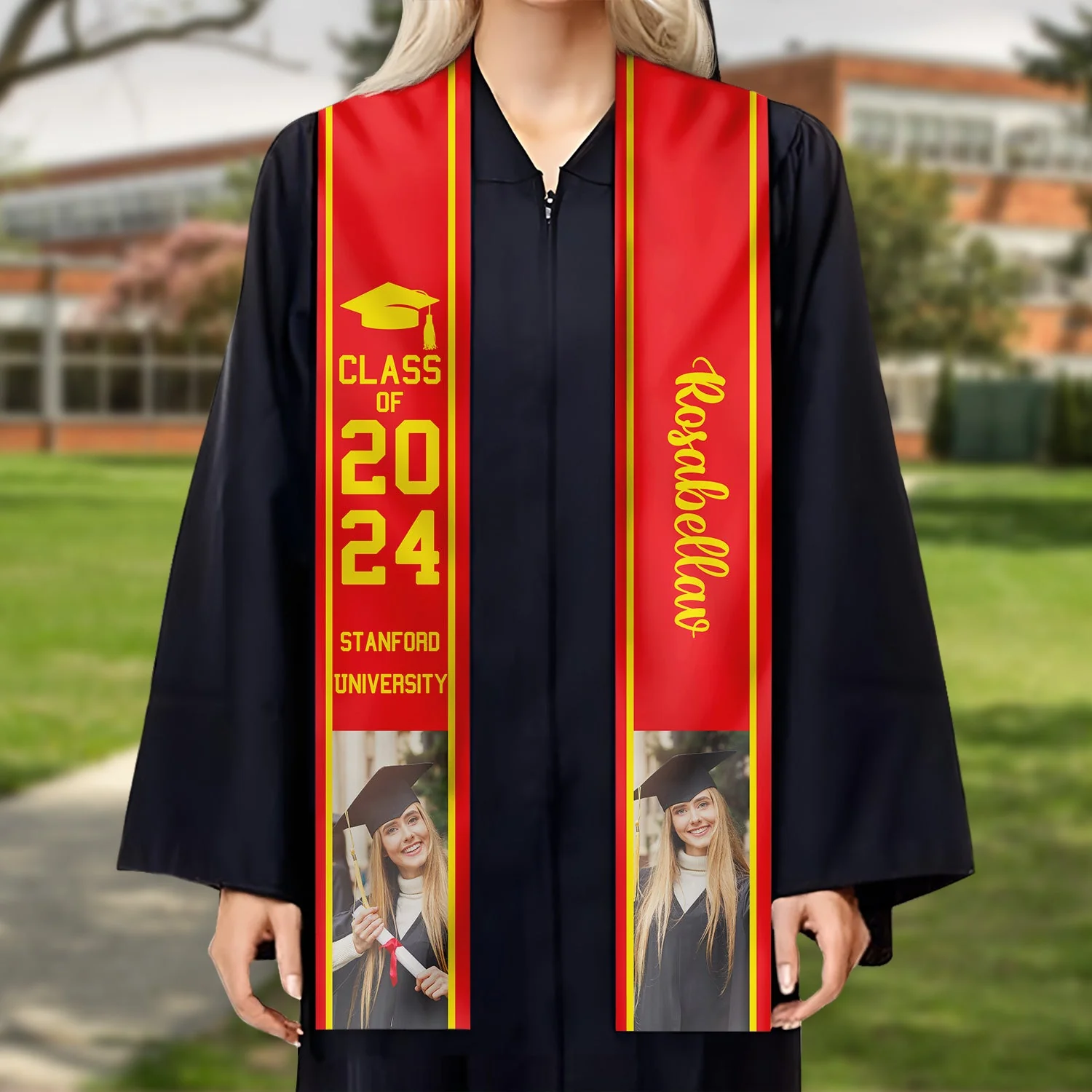 Custom Photo Graduation Class Of - Graduation Gift, Gift For Friends - Personalized Stoles - Image 3