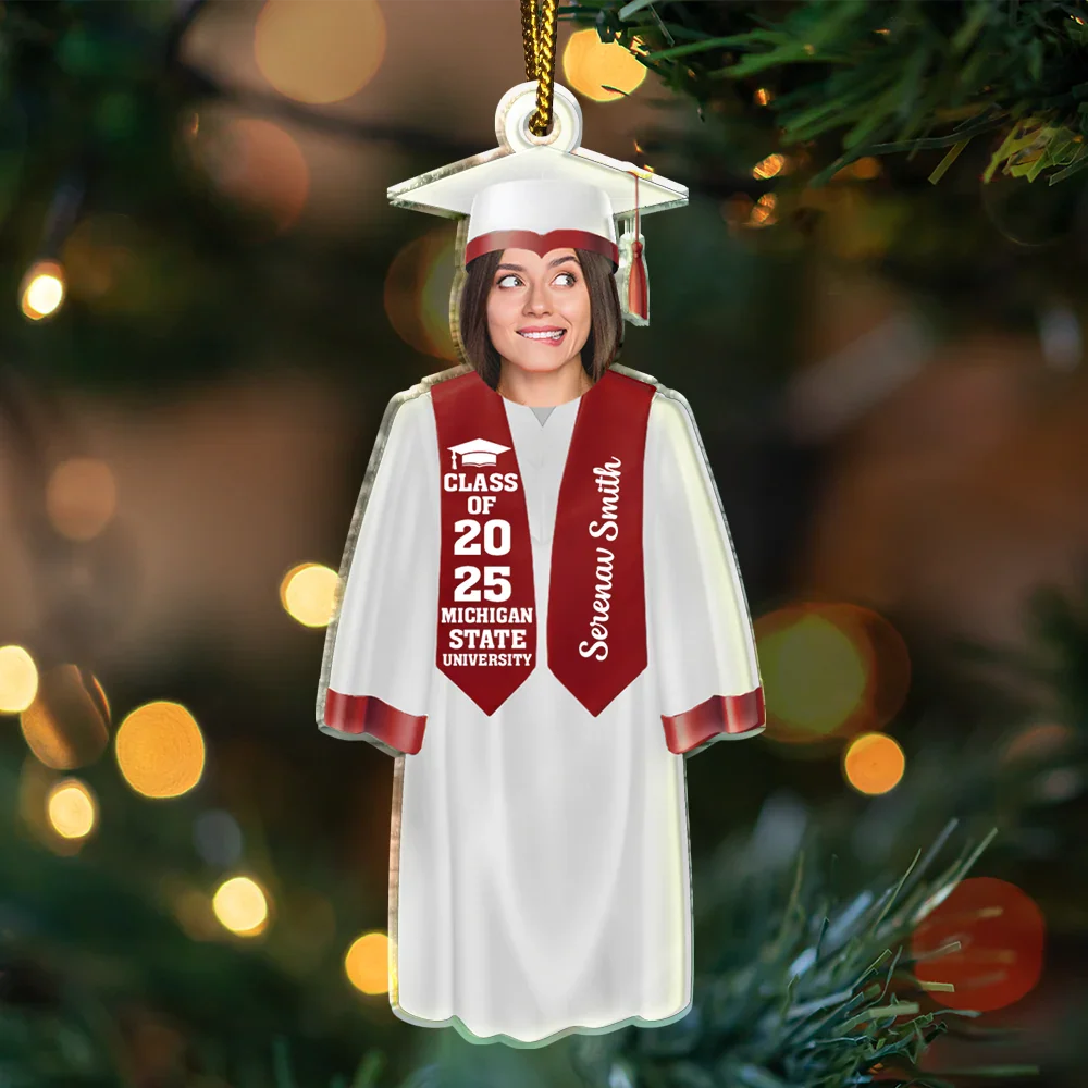 Custom Photo Graduation Face Cut - Personalized Custom Shaped Acrylic Ornament - Image 4