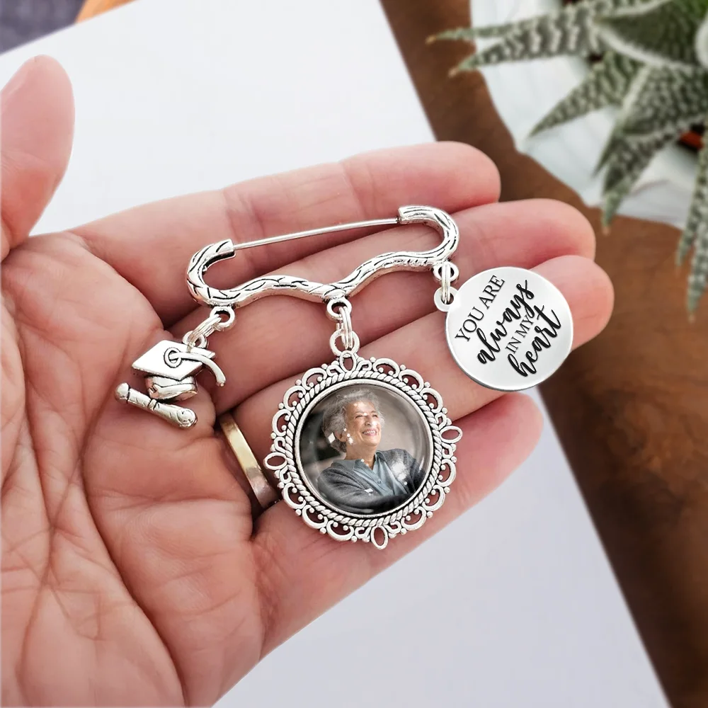 Custom Photo Graduation Walking Beside You Memorial - Personalized Graduation Tassel Pin - Image 5