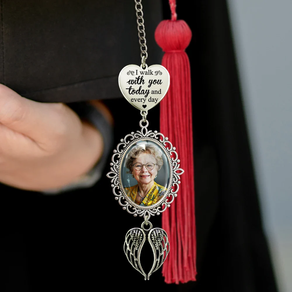Custom Photo Graduation Walking Beside You Memorial - Personalized Graduation Tassel Charm - Image 3