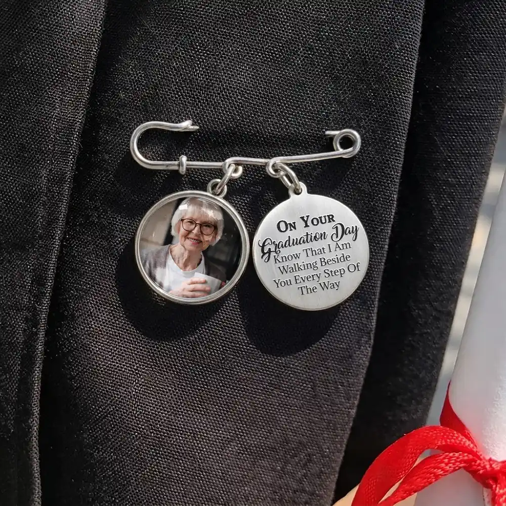 Custom Photo Graduation Walking Beside You Memorial - Personalized Graduation Tassel Pin - Image 2
