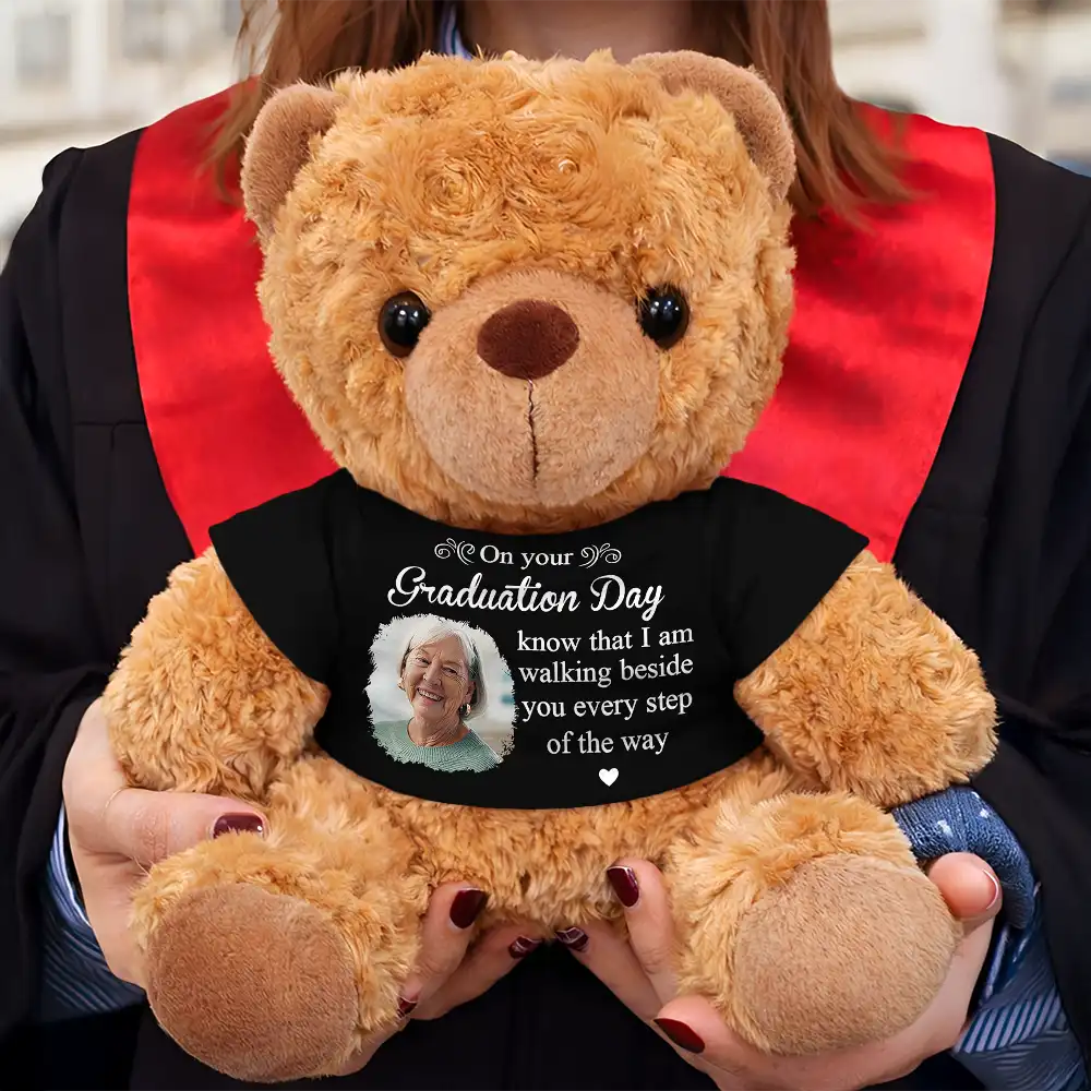 Custom Photo Graduation Walking Beside You Memorial - Personalized Teddy Bear - Image 4