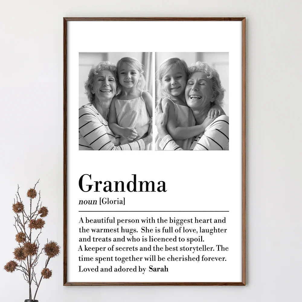 Custom Photo Grandma A Person With Warmest Heart - Personalized Poster - Image 2