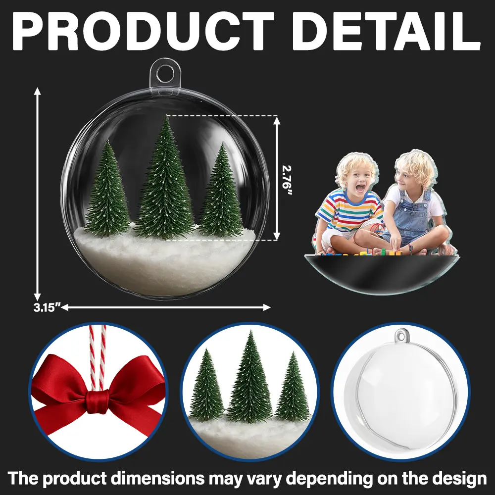Custom Photo Grandparents Papa Nana We Love You - Personalized 3D Acrylic Ball Ornament - Image 3