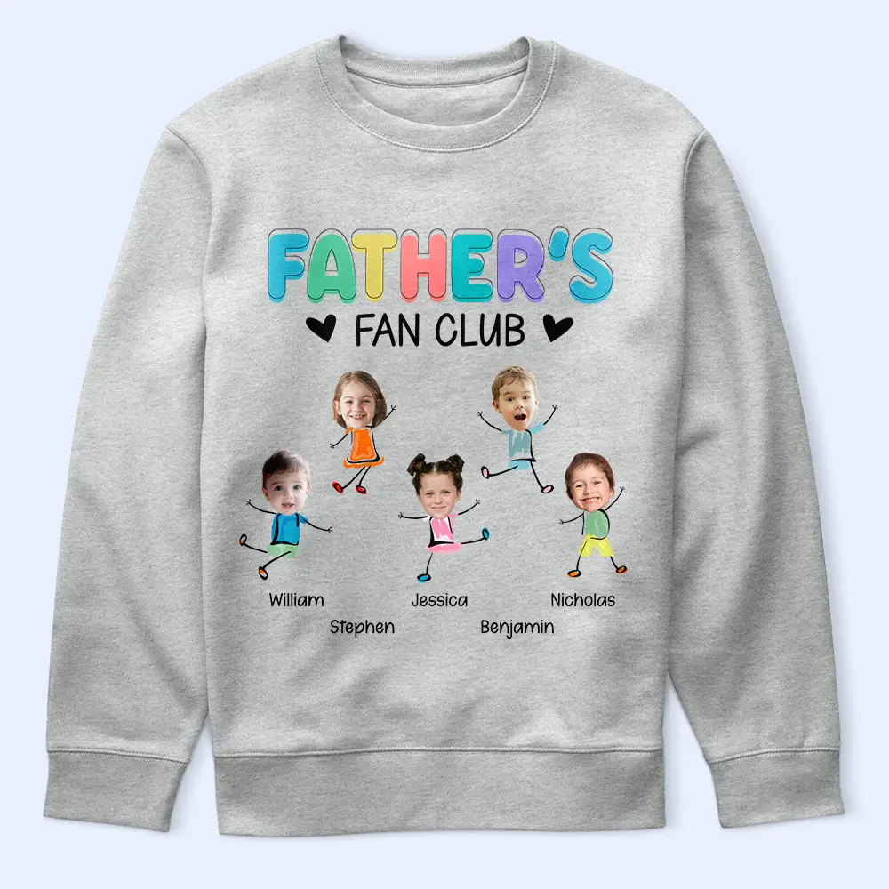Custom Photo Grandpa's Fan Club - Personalized T Shirt - Image 6