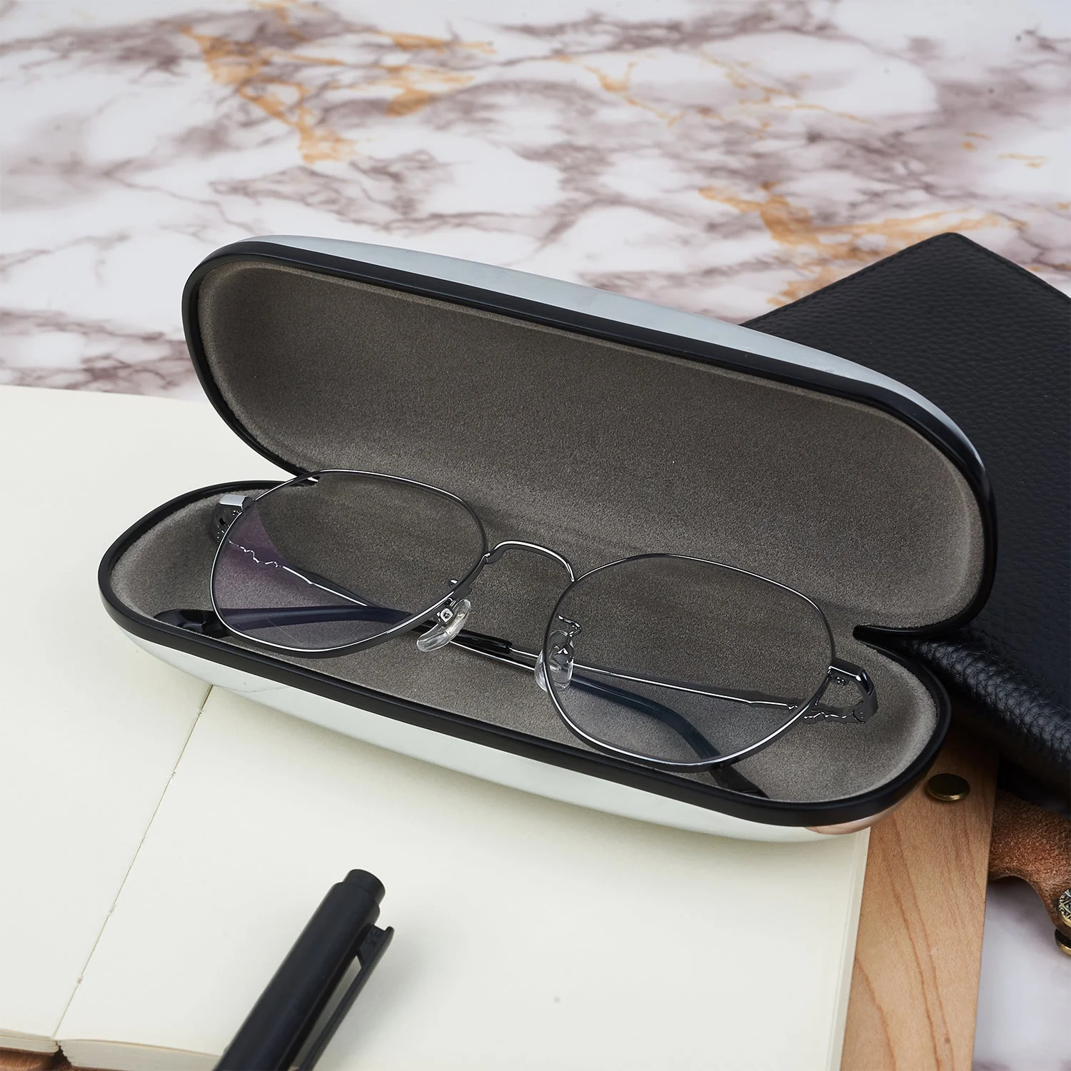 Custom Photo Grandpa's Glasses - Gift For Father, Grandfather - Personalized Chrome Glasses Case Box - Image 5