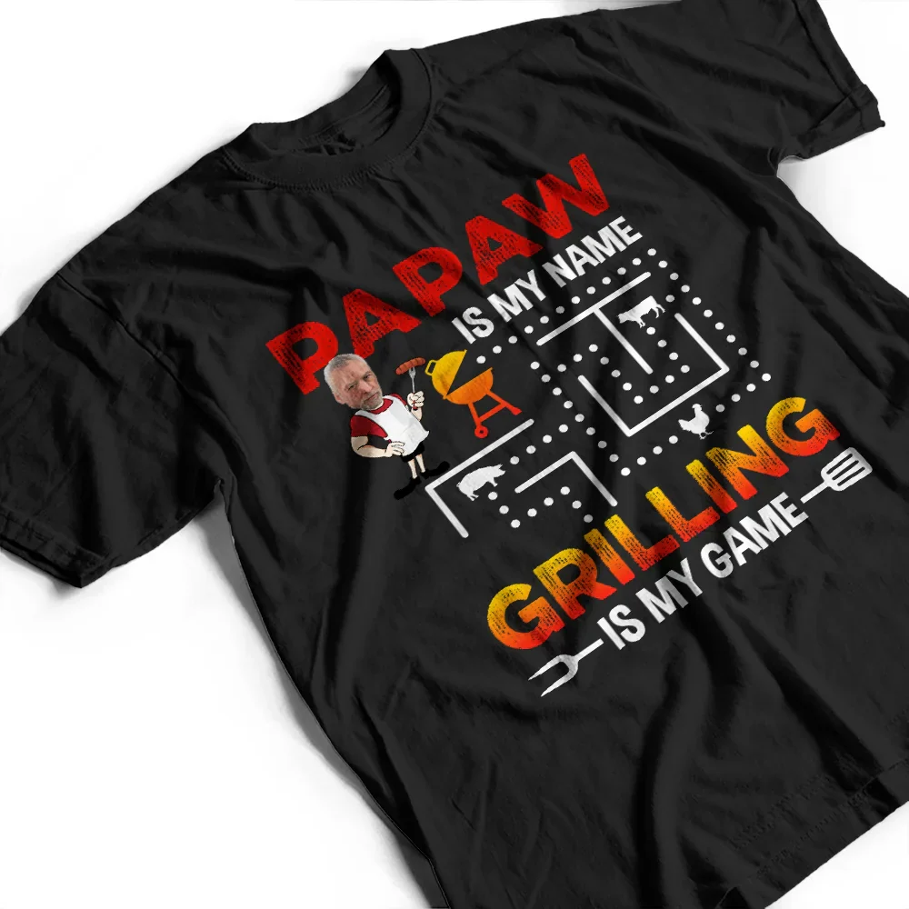 Custom Photo Grilling Is My Game - Personalized T Shirt - Image 4