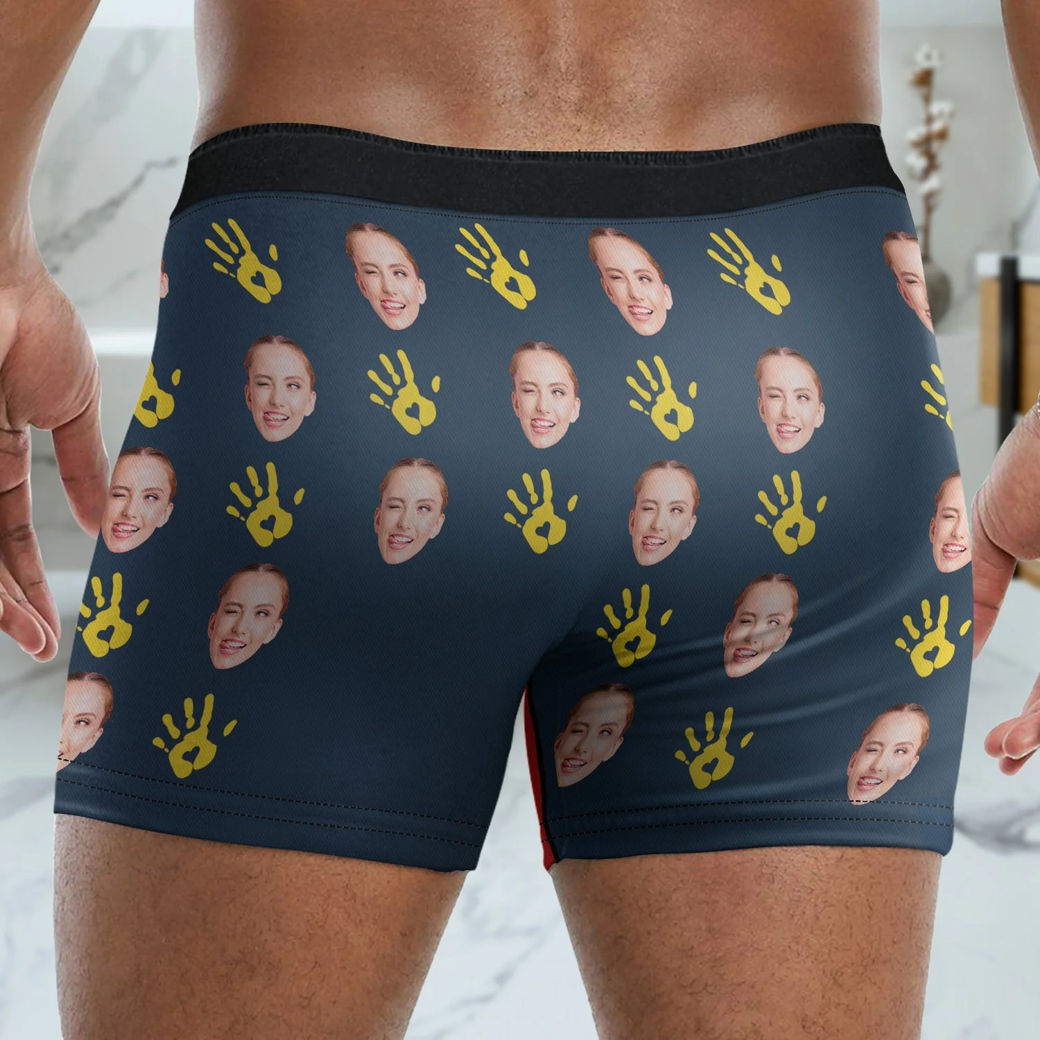 Custom Photo Hands Off He's Mine - Funny Gift For Husband, Boyfriend - Personalized Men's Boxer Briefs - Image 5