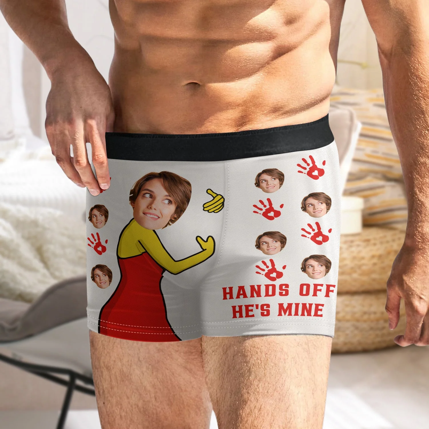 Custom Photo Hands Off He's Mine - Funny Gift For Husband, Boyfriend - Personalized Men's Boxer Briefs - Image 6