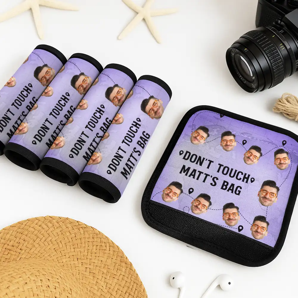 Custom Photo Hands Off My Bag - Personalized Luggage Handle Wrap - Image 3