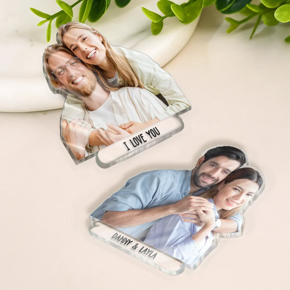Custom Photo Happy Couple - Personalized Acrylic Fridge Magnet - Image 4