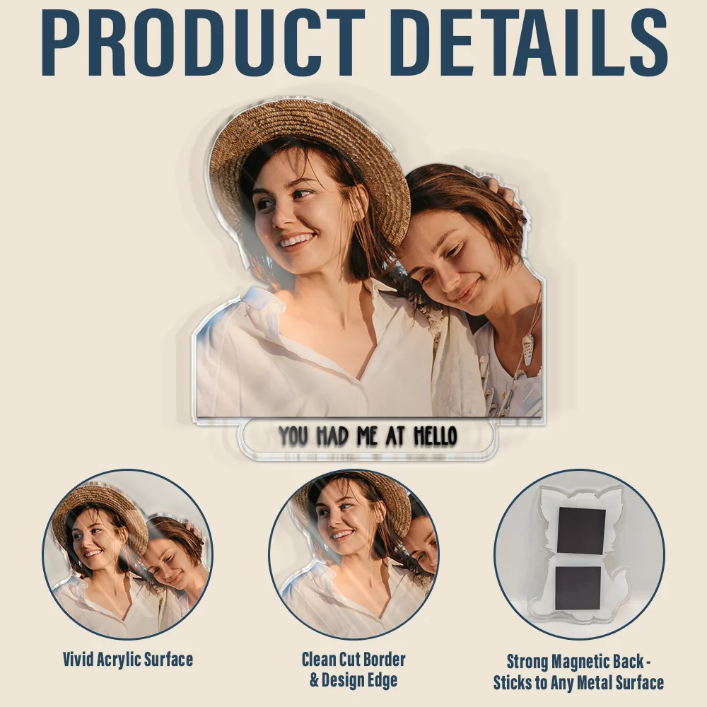 Custom Photo Happy Couple - Personalized Acrylic Fridge Magnet - Image 5