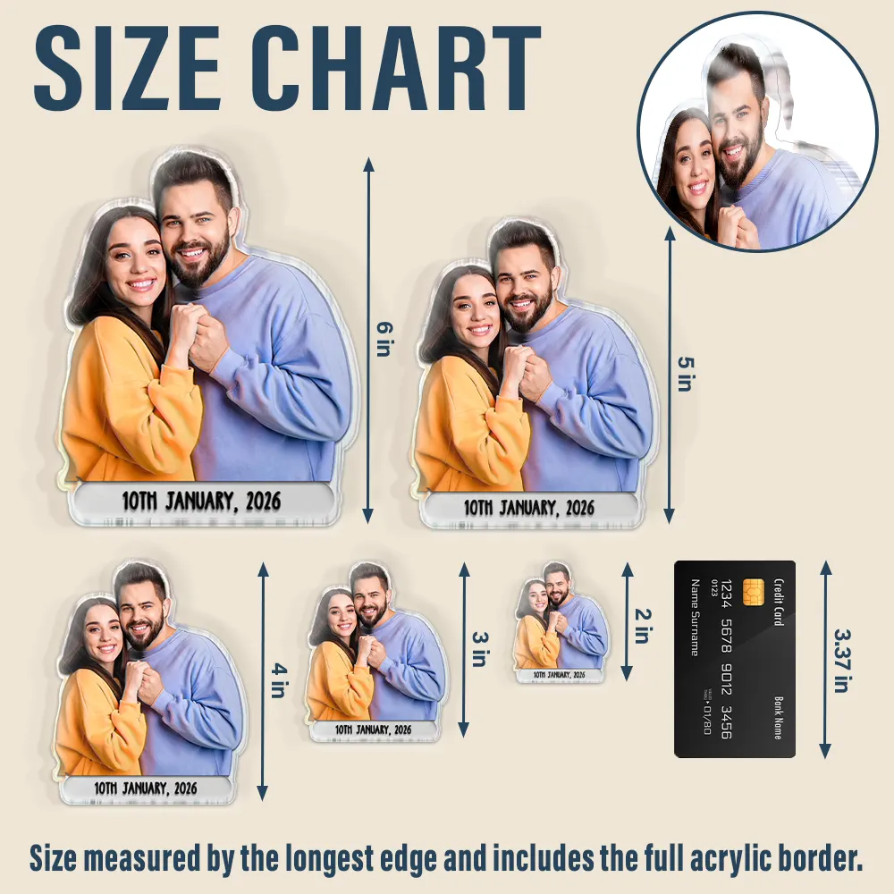 Custom Photo Happy Couple - Personalized Acrylic Fridge Magnet - Image 6