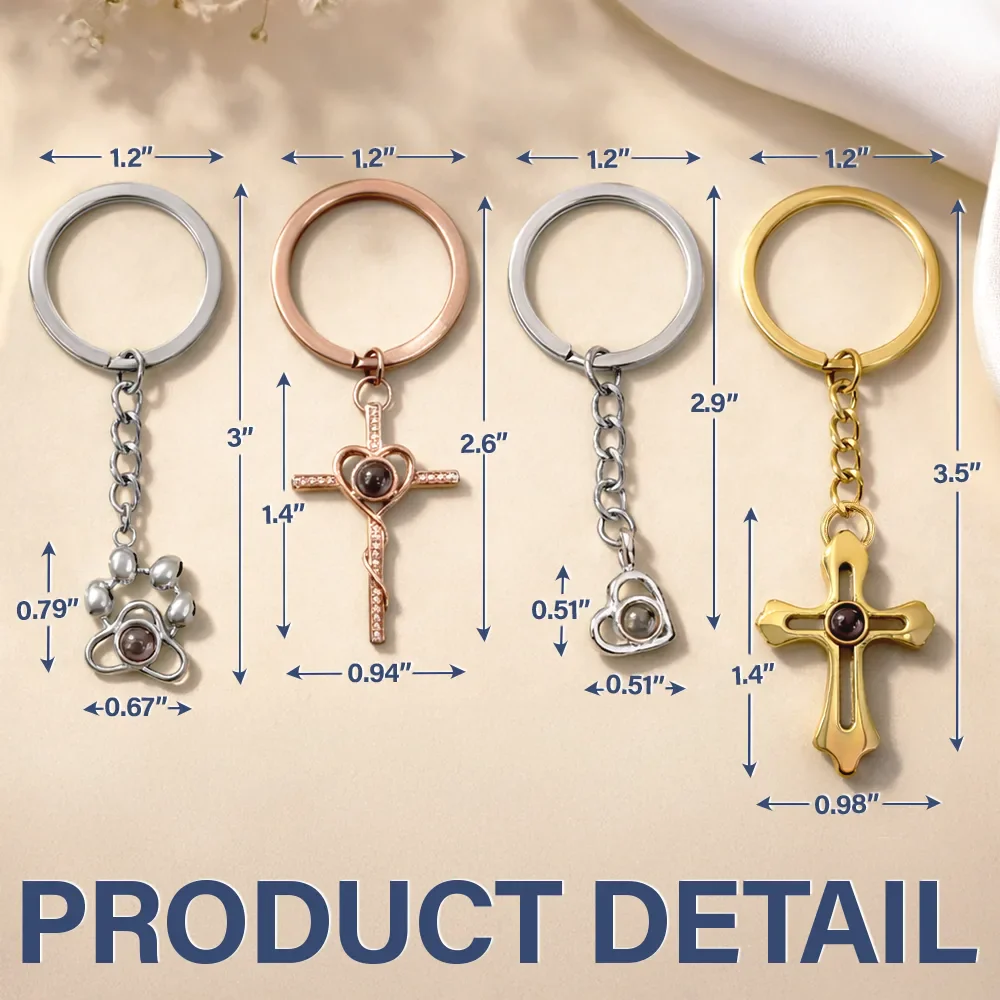 Custom Photo Happy Couples Anniversary Gift - Personalized Custom Shaped Photo Projection Keychain - Image 5