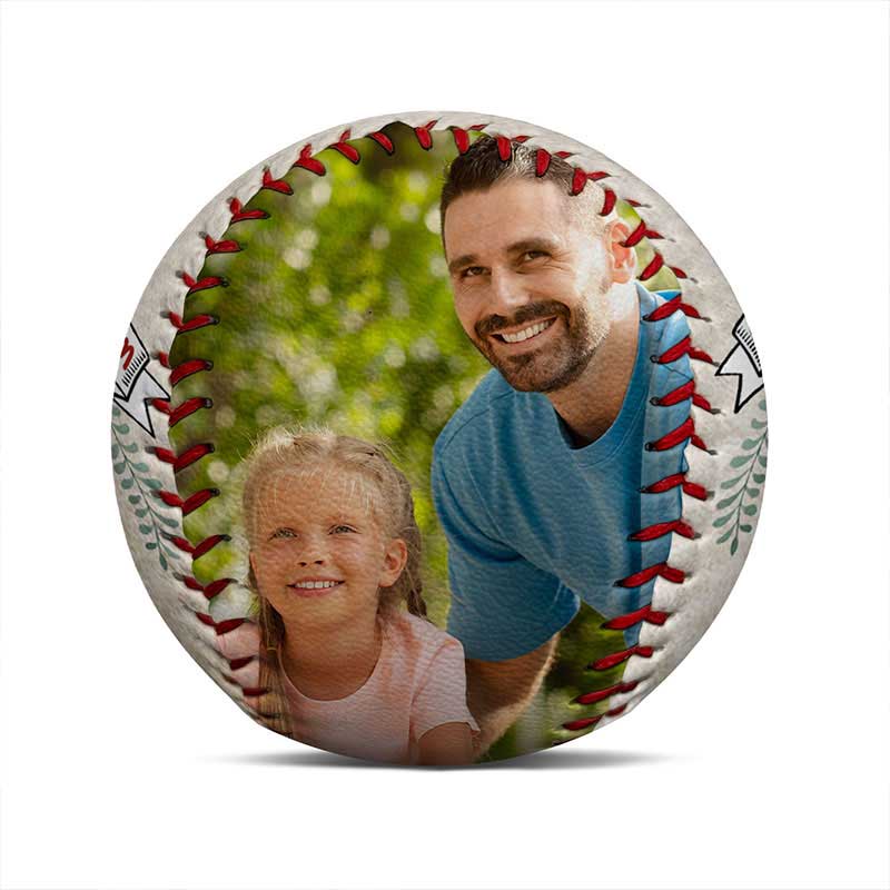 Custom Photo Happy Father's Day - Personalized Baseball, Softball - Image 2