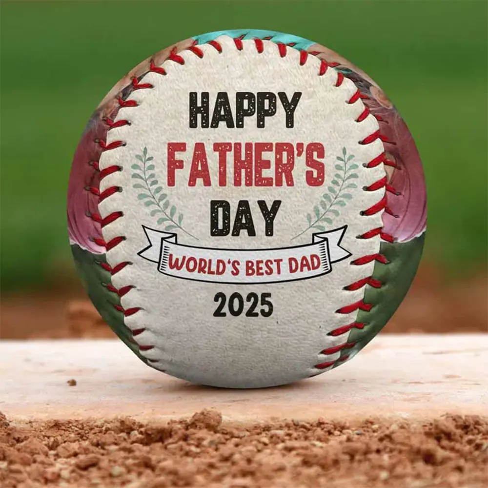 Custom Photo Happy Father's Day - Personalized Baseball, Softball - Image 3