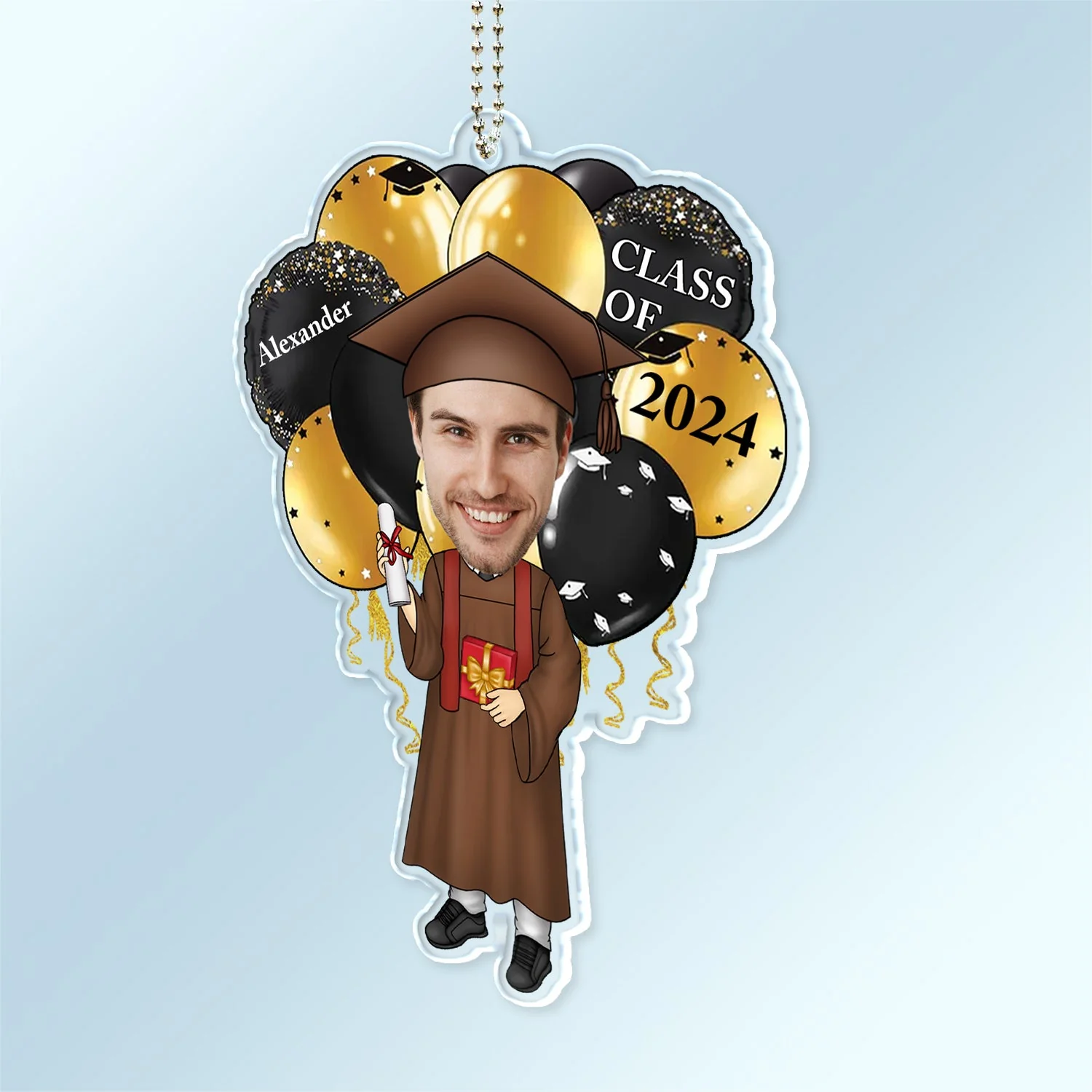 Custom Photo Happy Graduation - Gift For Friends, Children - Personalized Acrylic Car Hanger - Image 3