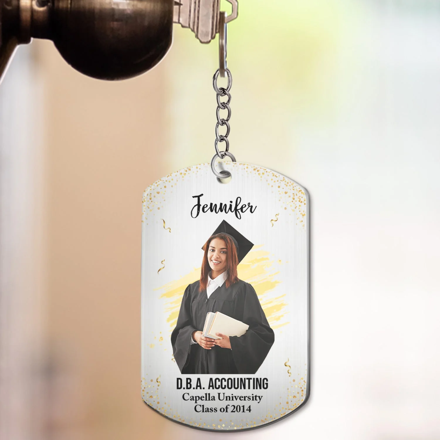 Custom Photo Happy Graduation - Graduation Gift For Friends, Family - Personalized Aluminum Keychain - Image 4