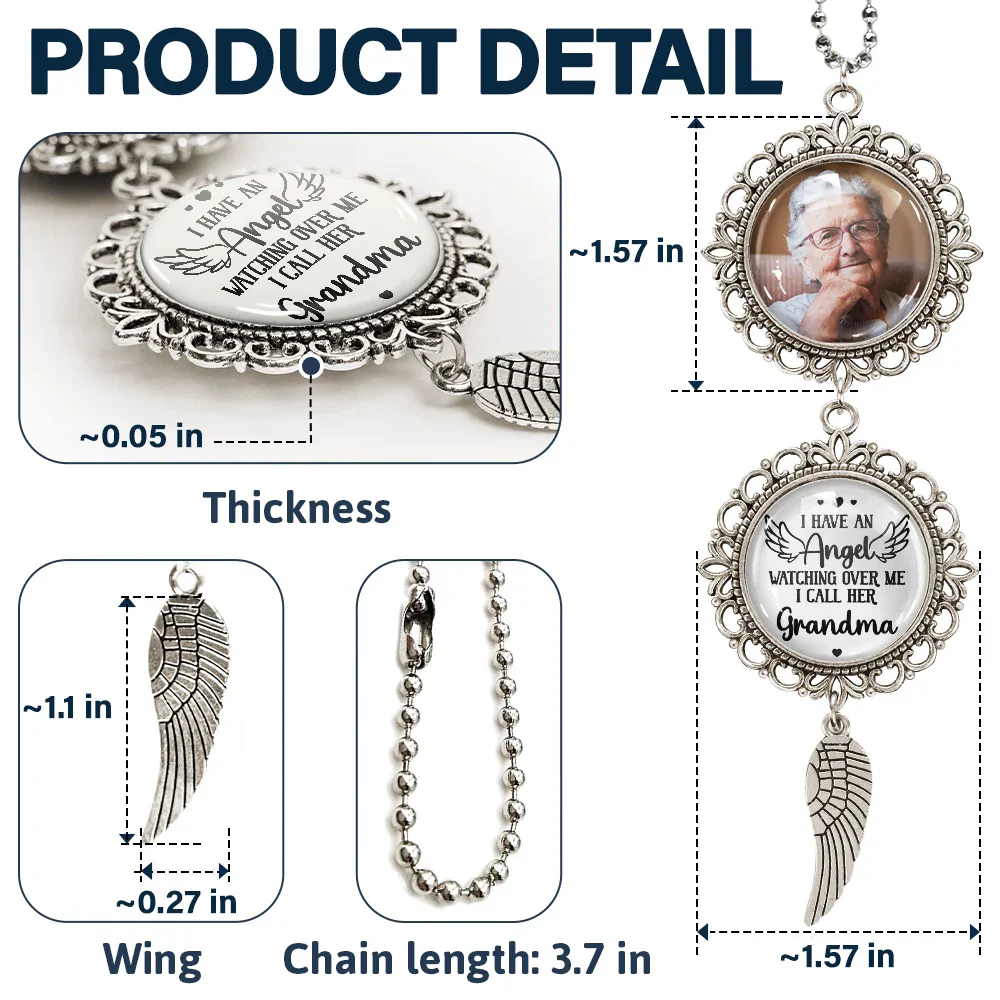 Custom Photo Have An Angel Watching Over Me - Personalized Photo Pendant Charm - Image 5