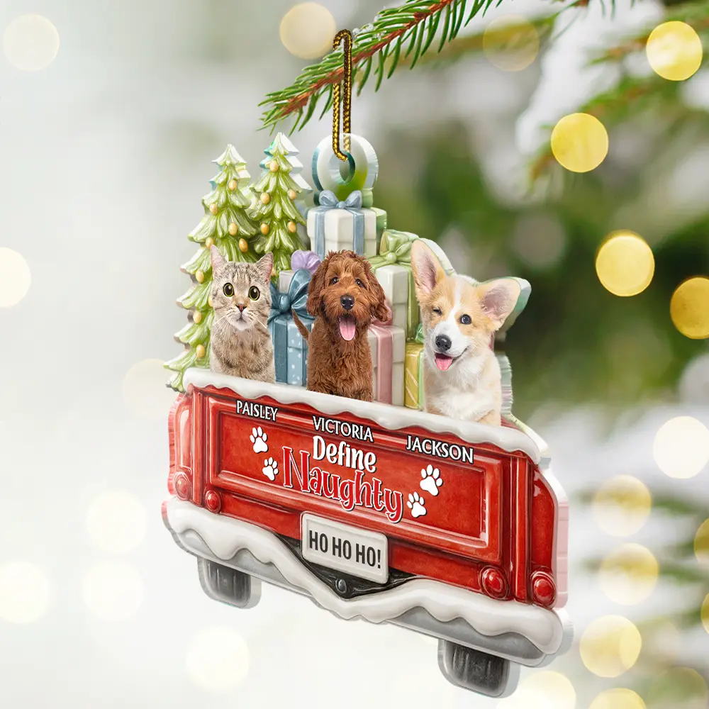 Custom Photo Have Yourself A Furry Little Christmas - Personalized Custom Shaped Acrylic Ornament - Image 4
