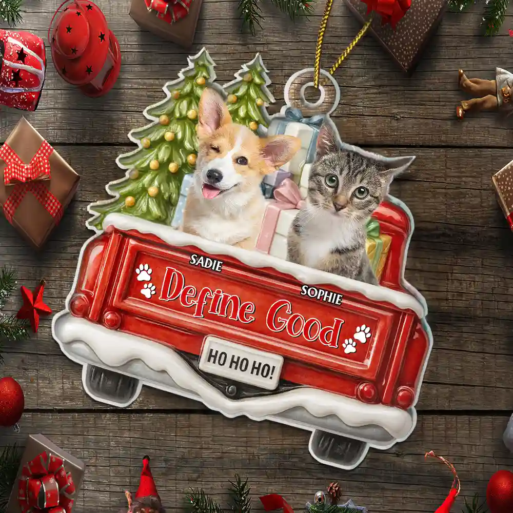 Custom Photo Have Yourself A Furry Little Christmas - Personalized Custom Shaped Acrylic Ornament - Image 7