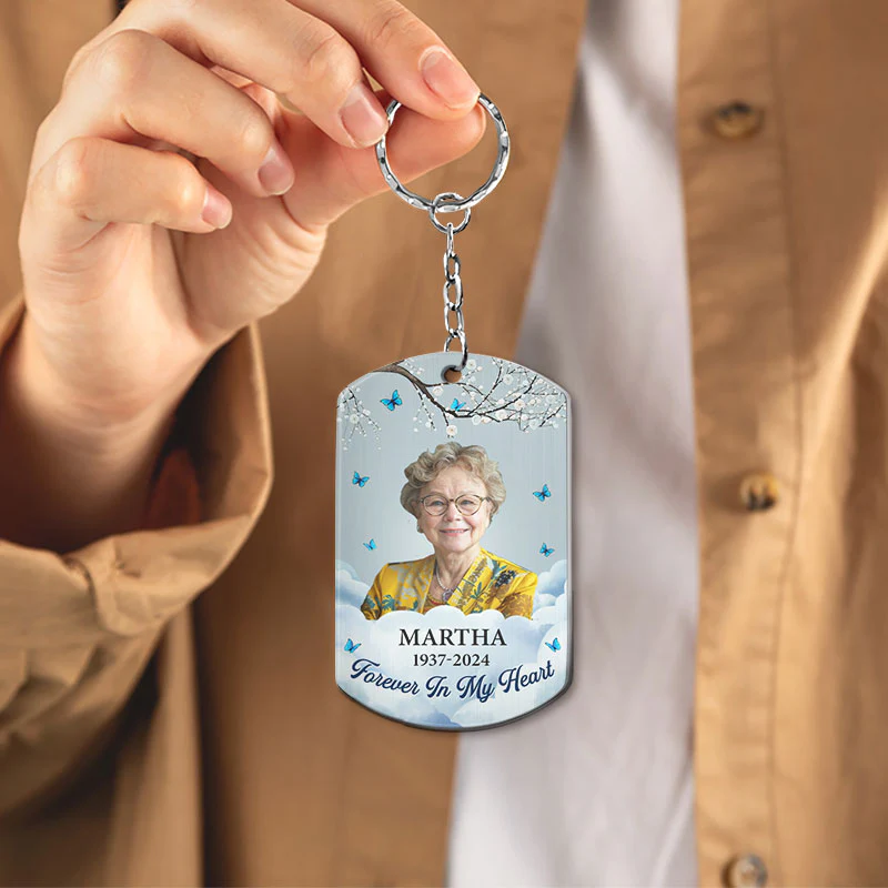 Custom Photo Having You As Guardian Angel - Personalized Aluminum Keychain - Image 5