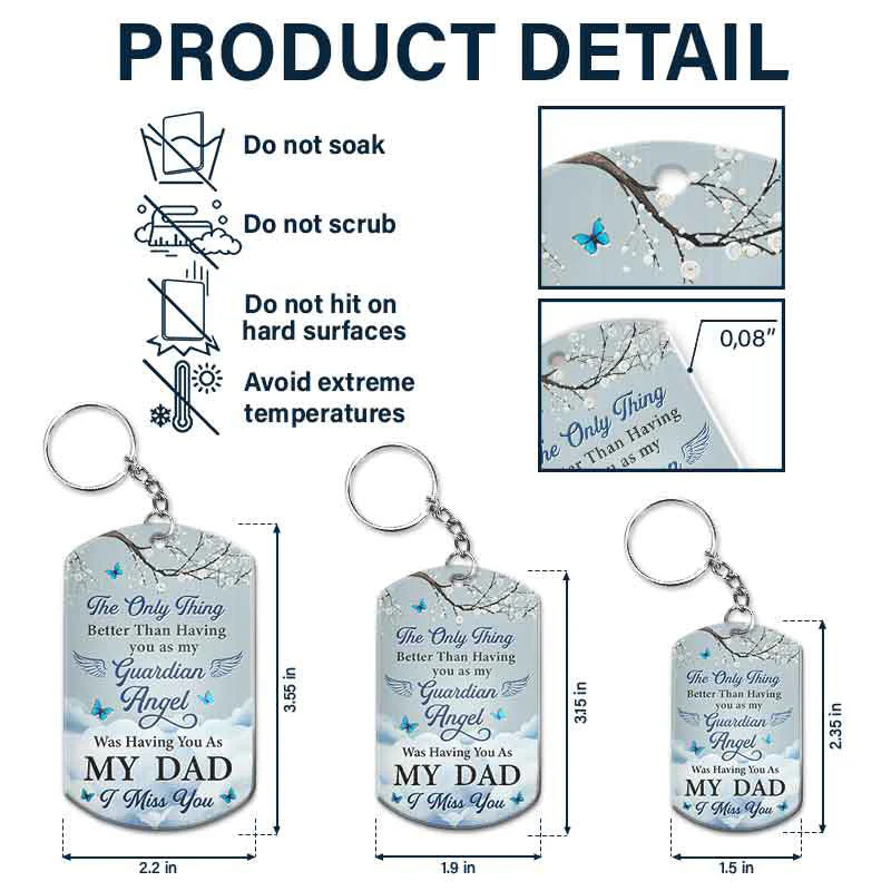 Custom Photo Having You As Guardian Angel - Personalized Aluminum Keychain - Image 6