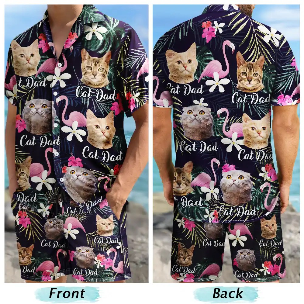 Custom Photo Hawaii Best Dad Ever - Personalized Hawaii Set Shirt And Shorts - Image 5