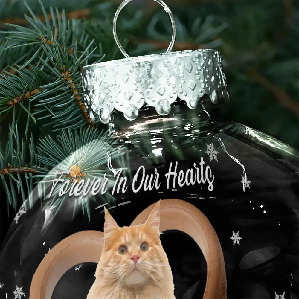Custom Photo Heart-Shaped Collar With Fish Charm For Cat Lovers - Personalized Ball Ornament - Image 6