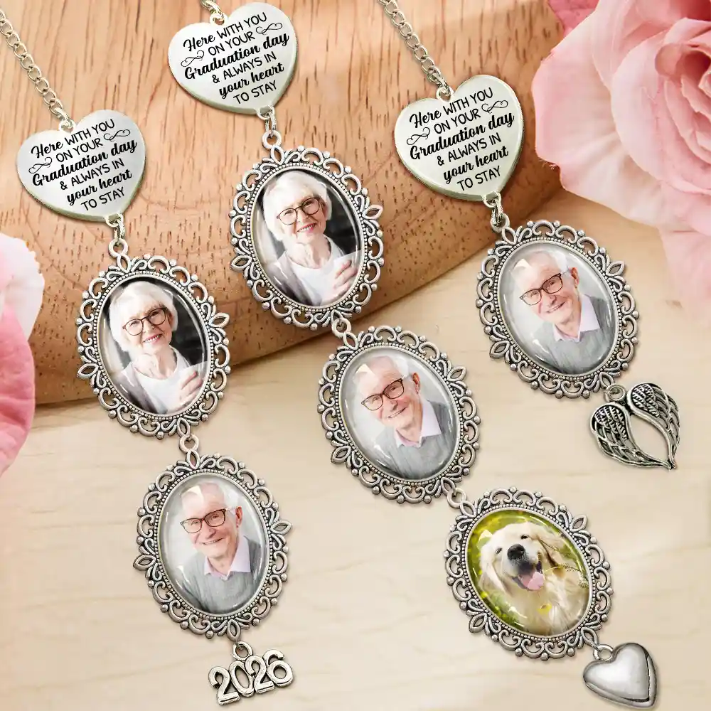 Custom Photo Here With You - Personalized Graduation Tassel Charm - Image 2