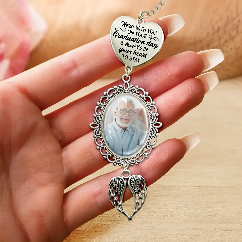 Custom Photo Here With You - Personalized Graduation Tassel Charm - Image 4