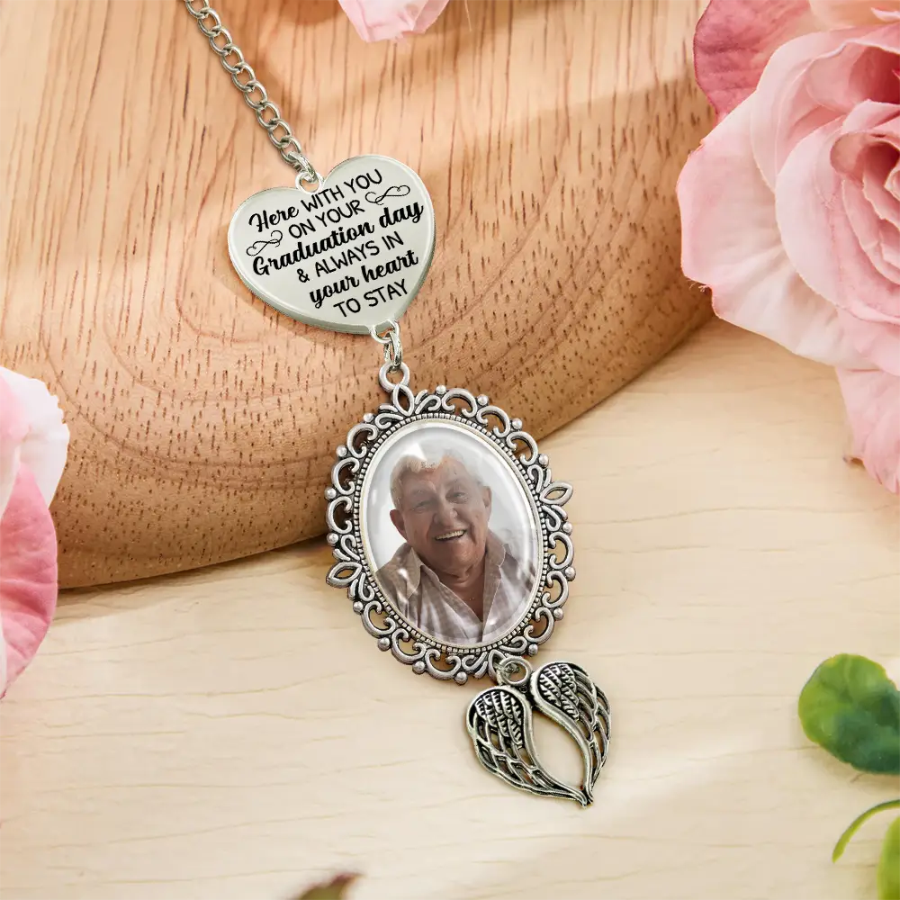 Custom Photo Here With You - Personalized Graduation Tassel Charm - Image 5