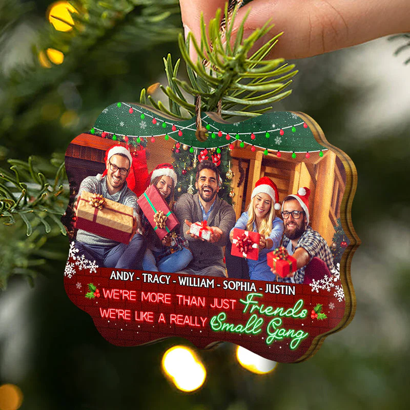 Custom Photo Here's To Another Year Of Bonding Over Alcohol Christmas Best Friends - Bestie BFF Gift - Personalized Wooden Ornament - Image 2