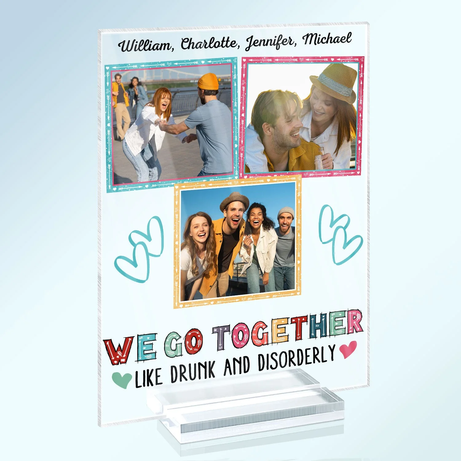 Custom Photo Here's To Another Year Of Bonding Over Alcohol - Gift For BFF And Best Friends - Personalized Custom Vertical Rectangle Acrylic Plaque - Image 2