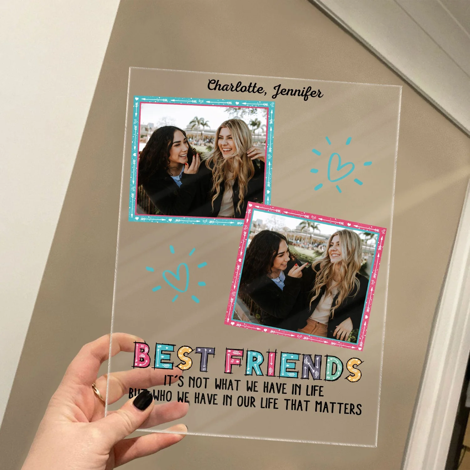 Custom Photo Here's To Another Year Of Bonding Over Alcohol - Gift For BFF And Best Friends - Personalized Custom Vertical Rectangle Acrylic Plaque - Image 4