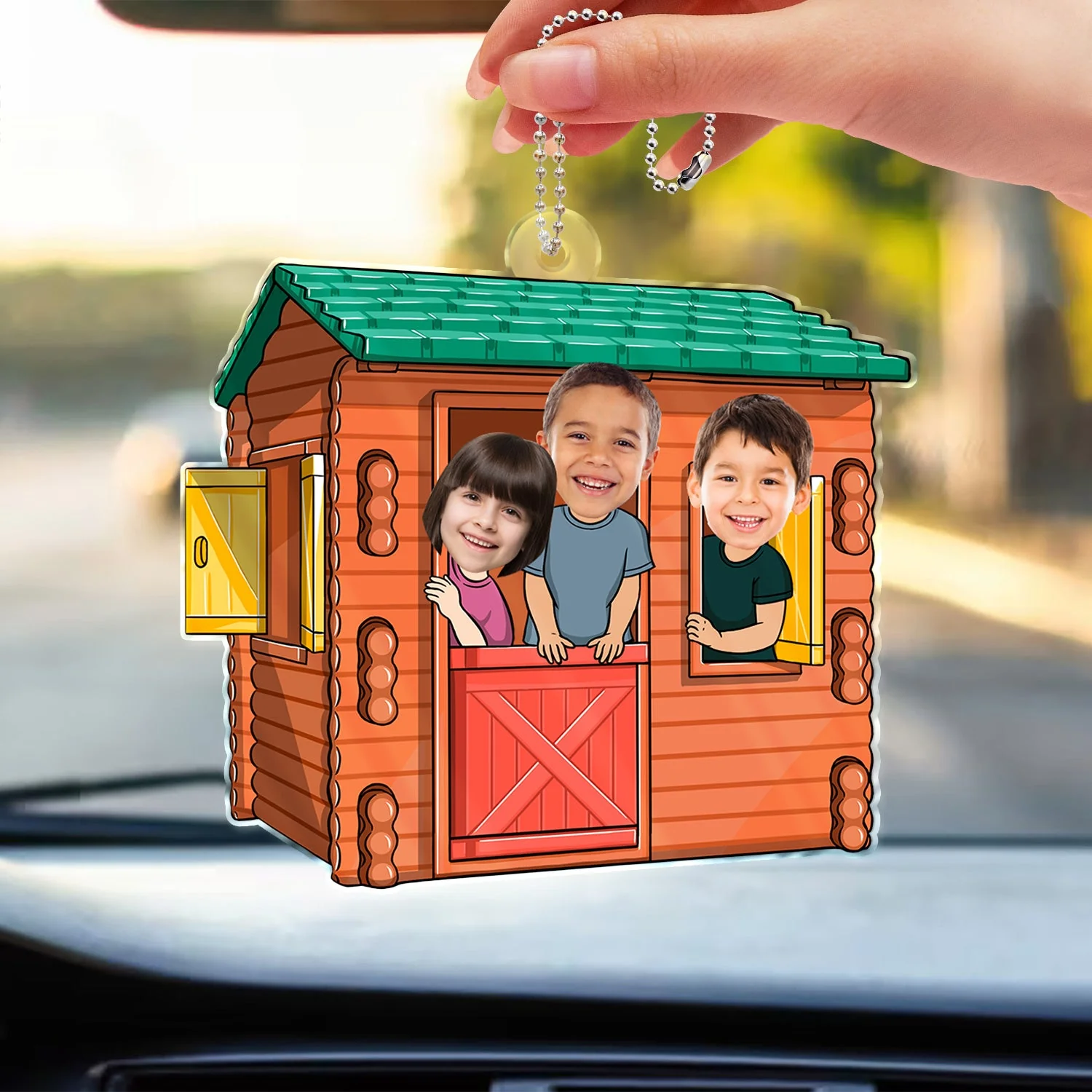 Custom Photo Home Is Where My Kids Are - Gift For Mom, Dad, Grandma, Grandpa - Personalized Acrylic Car Hanger - Image 4