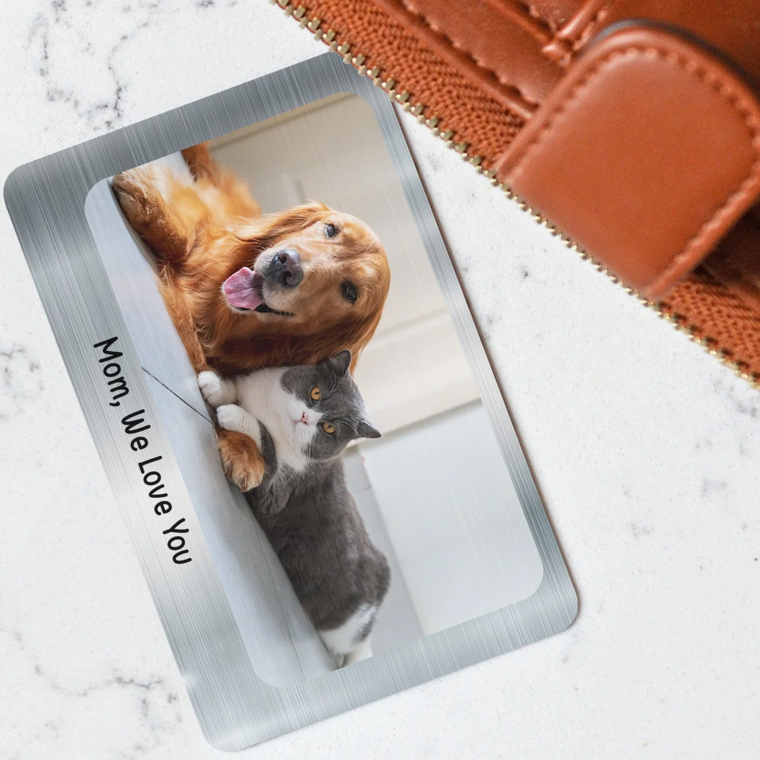 Custom Photo Horizontal - Gift For Dad, Mom, Family, Siblings, Friends, Couples - Personalized Aluminum Wallet Card - Image 3