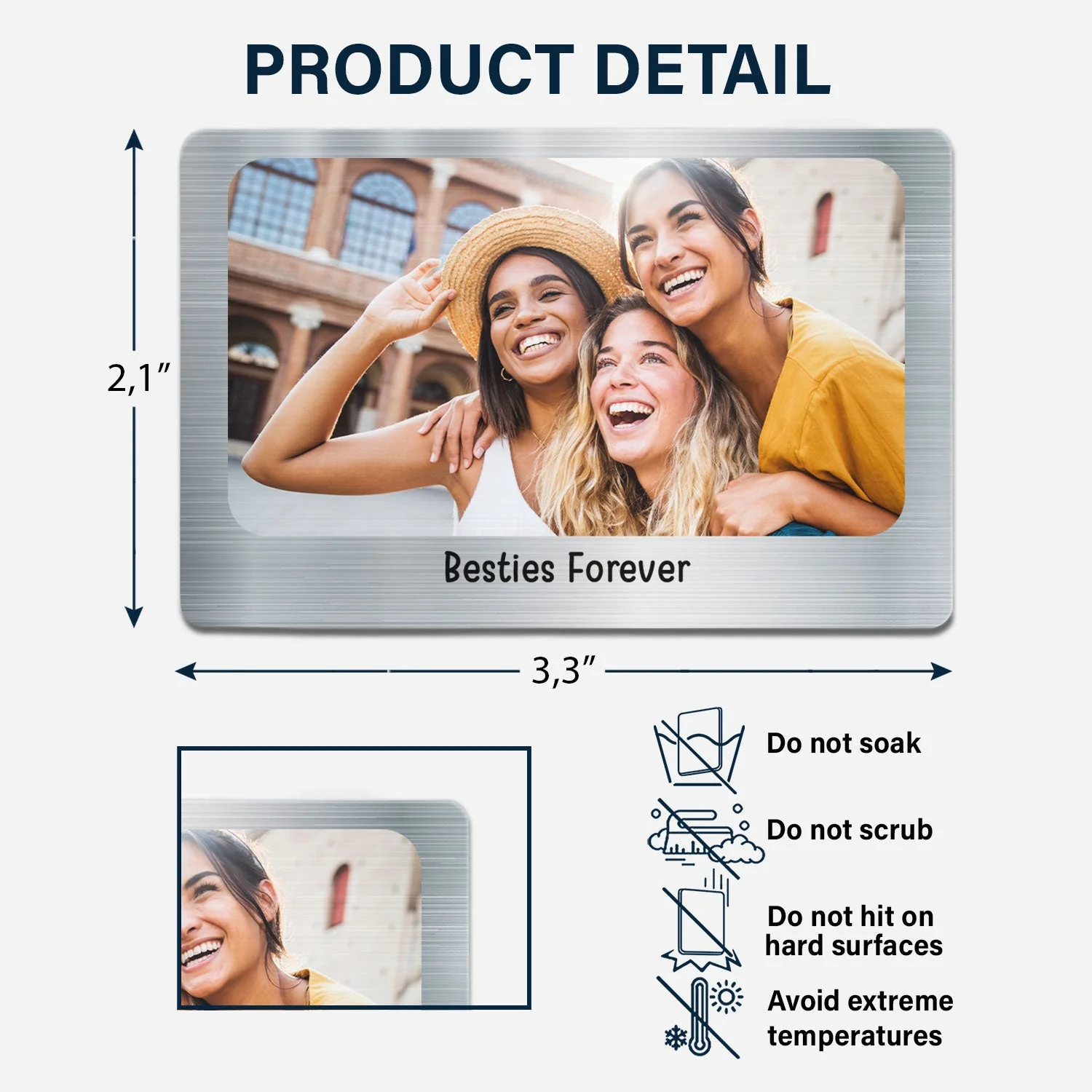 Custom Photo Horizontal - Gift For Dad, Mom, Family, Siblings, Friends, Couples - Personalized Aluminum Wallet Card - Image 6